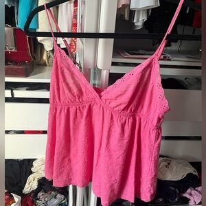 Vintage pink eyelet top